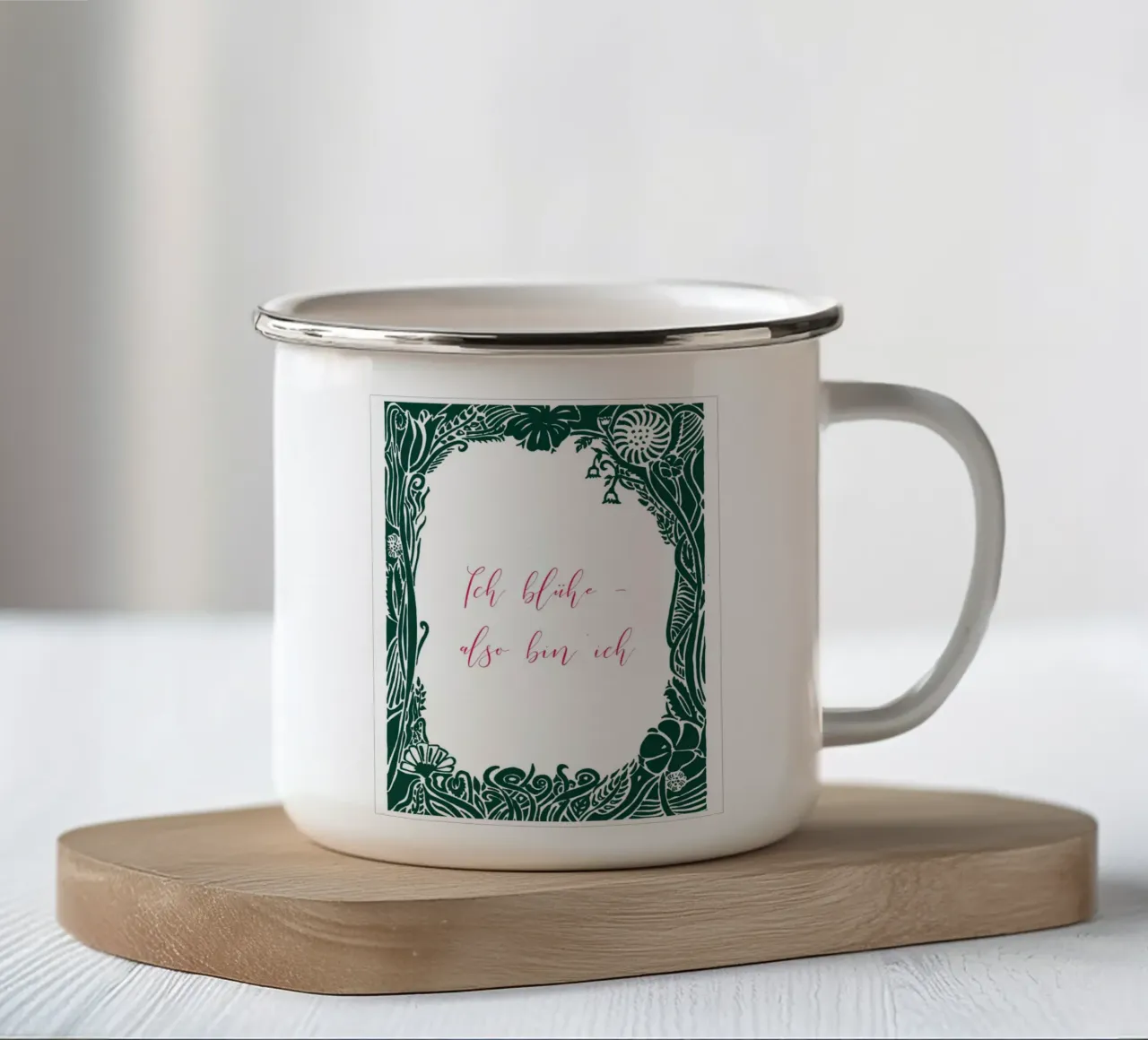 Io fiorisco - quindi sono. tazza in smalto da PaperLine Art