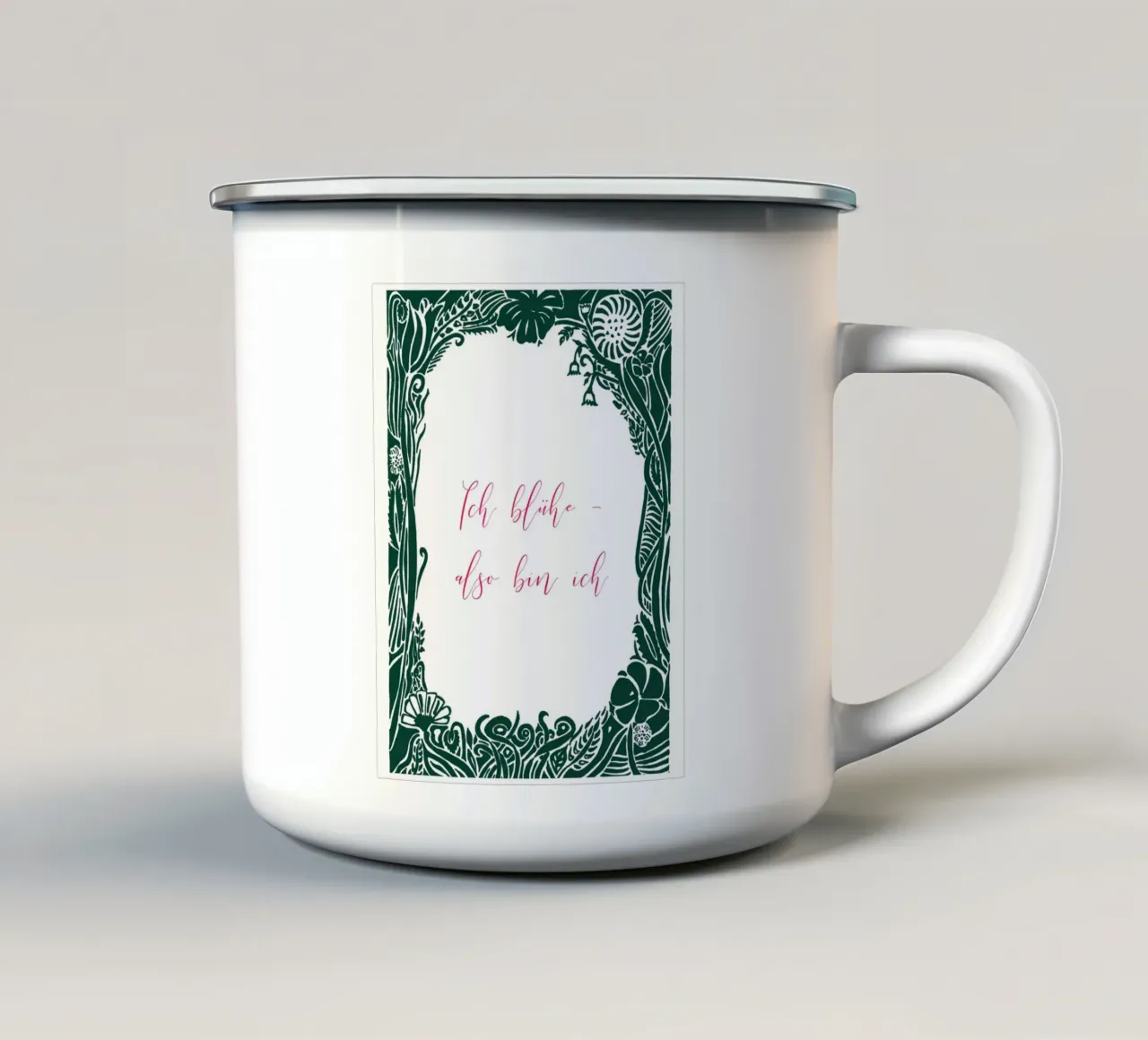 Io fiorisco - quindi sono. tazza in smalto da PaperLine Art