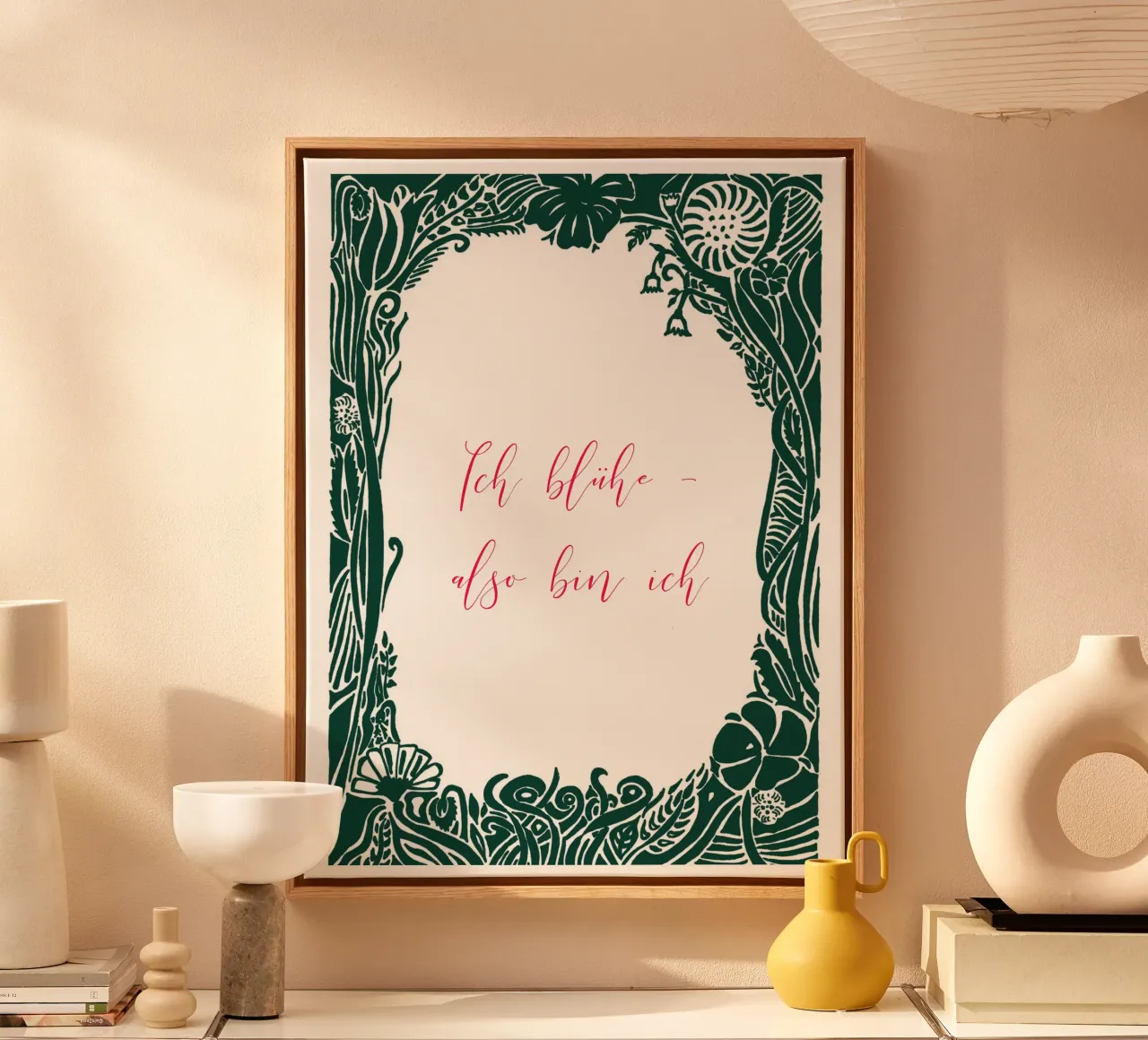 I bloom - therefore I am. canvas with Floater frame by PaperLine Art
