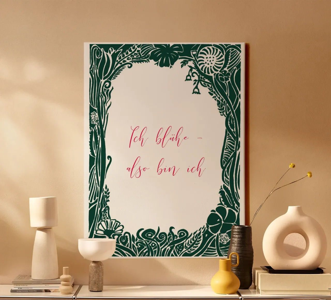 I bloom - therefore I am. canvas with Floater frame by PaperLine Art