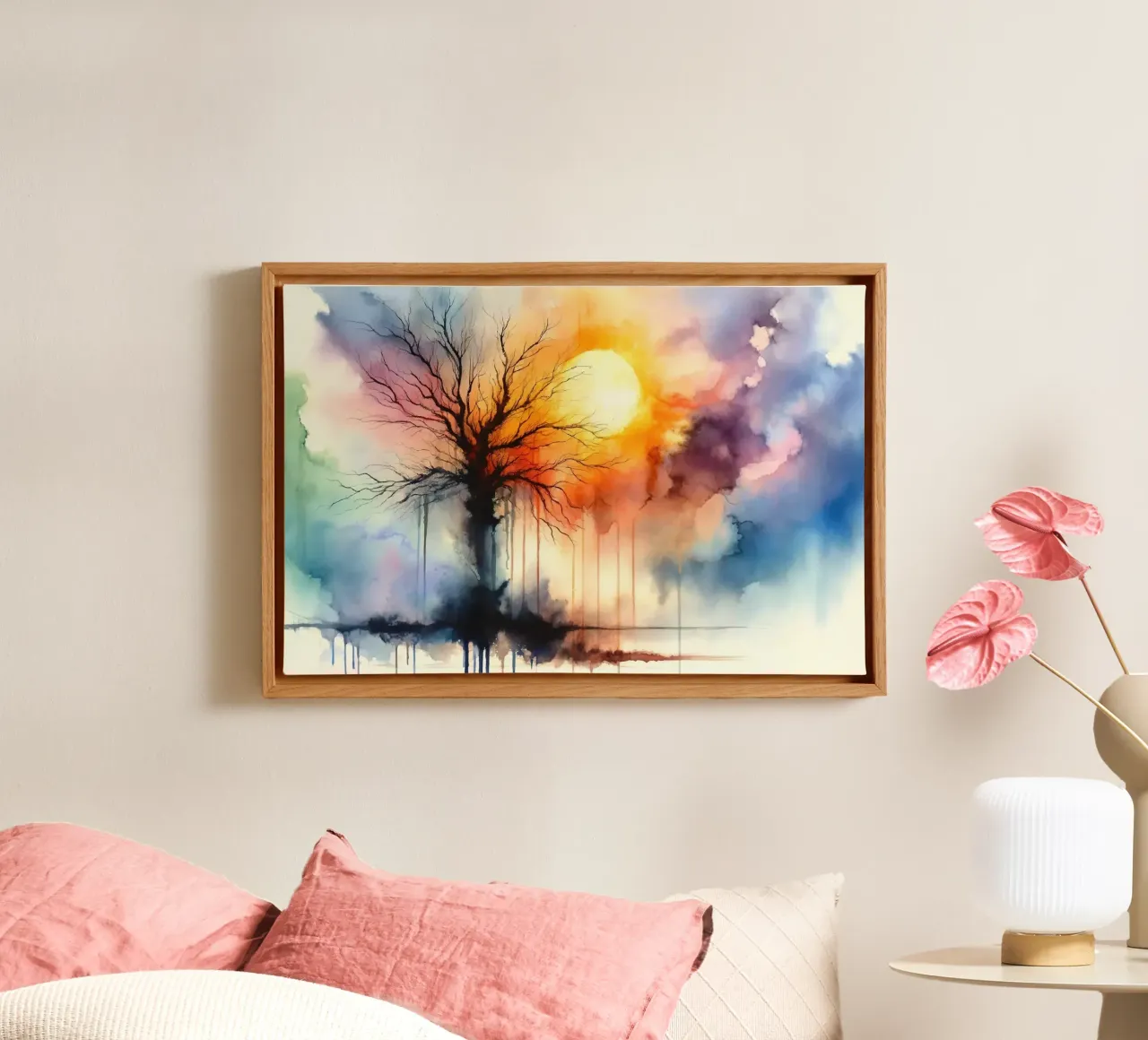 Sunset Silhouette through the Tree of Life canvas by Chromatic Fusion Studio