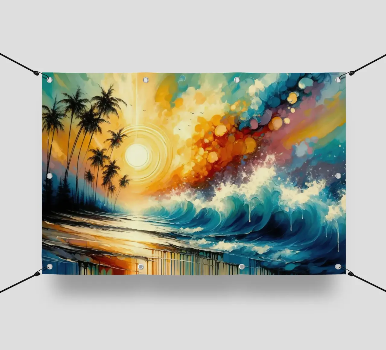 Sunset Symphony within the Ocean's Embrace pvc cover by Chromatic Fusion Studio