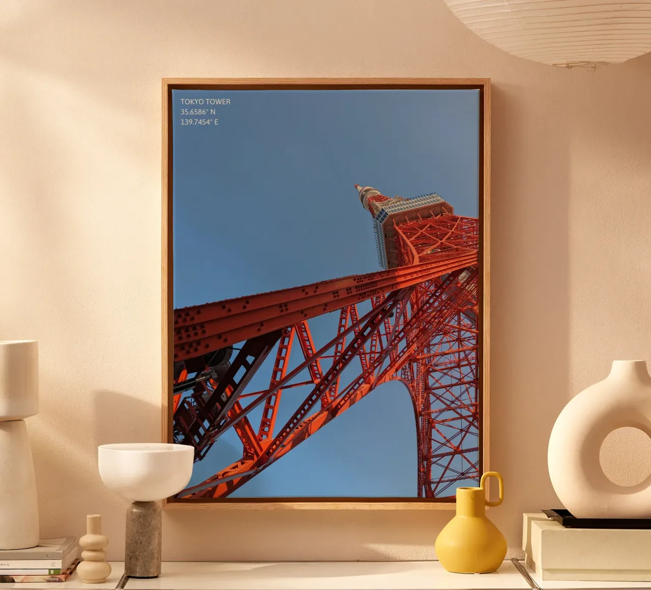 Tokyo Tower - Twisted View canvas with Floater frame by Studio Wanderlust