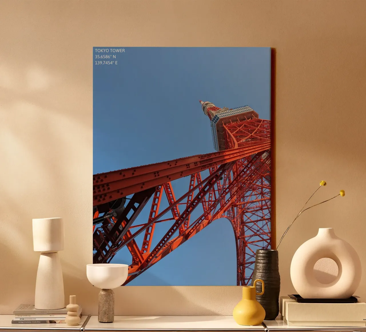 Tokyo Tower - Twisted View canvas with Floater frame by Studio Wanderlust