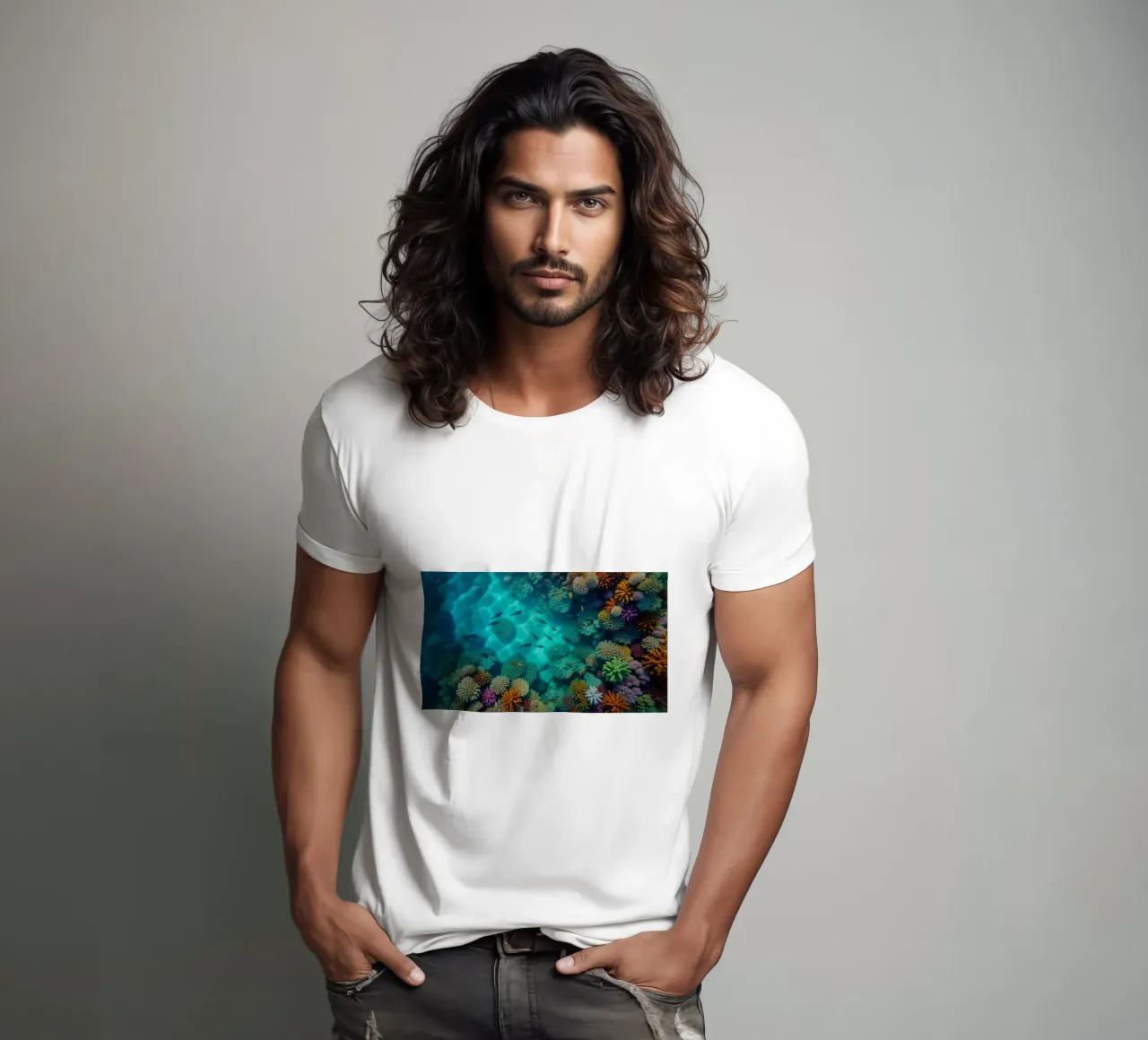 Vue aérienne d'un récif corallien t-shirt de Wild Beauty