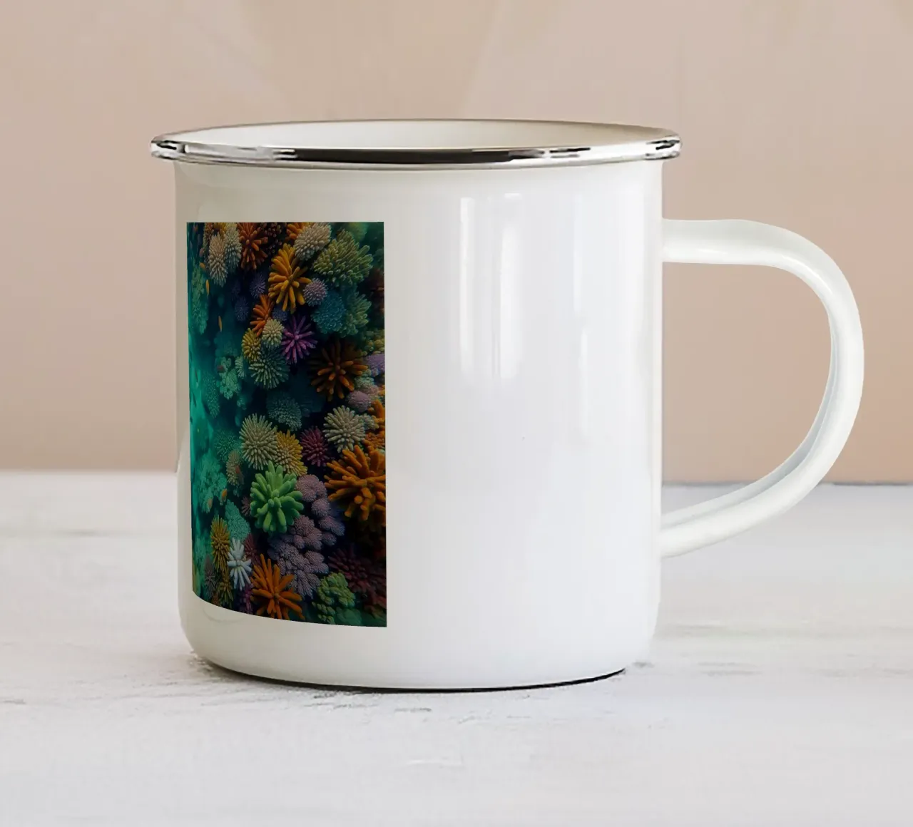 Vue aérienne d'un récif corallien mug en émail de Wild Beauty