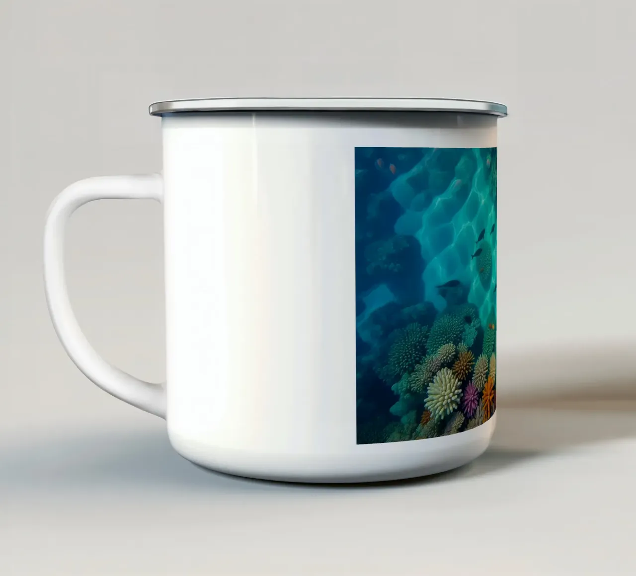Vue aérienne d'un récif corallien mug en émail de Wild Beauty