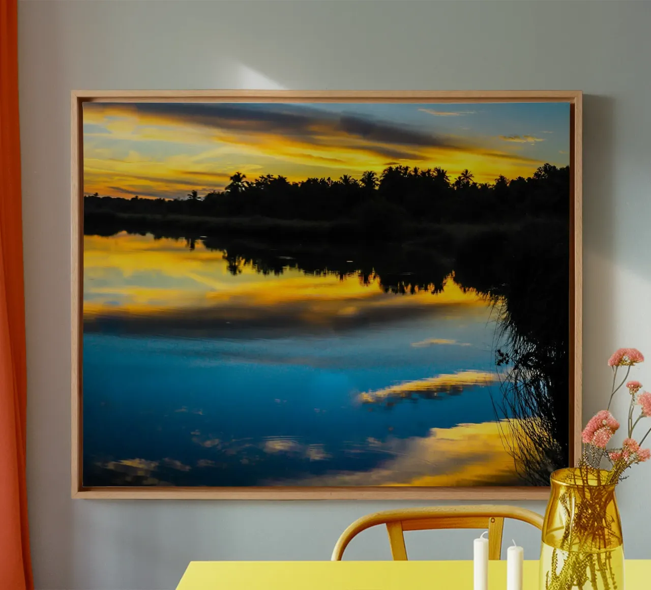 Gereflecteerd licht, Malediven canvas met Baklijst van Wanderlust Vibes