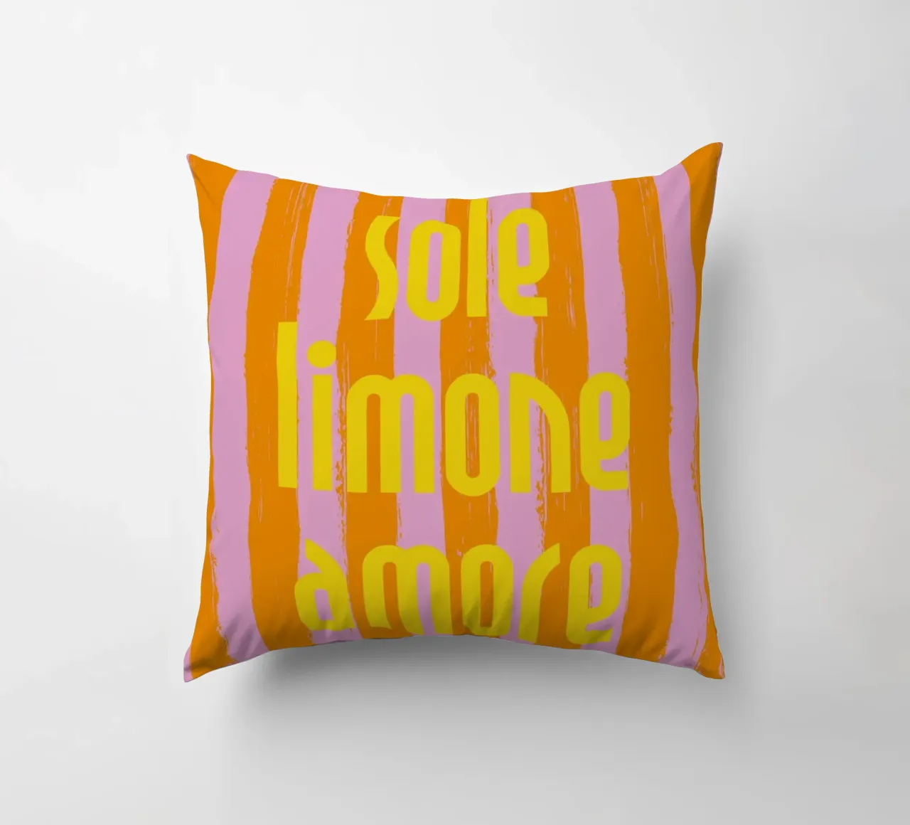 Sole Limone Amore - a Strisce decorative cushion by pierosvisuals