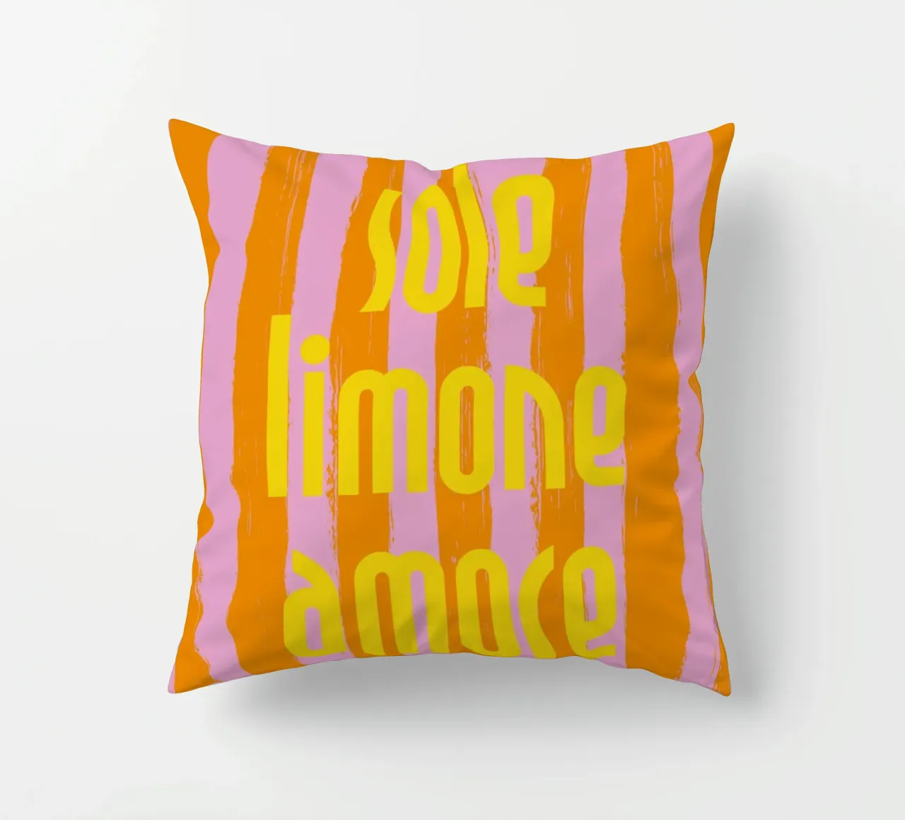 Sole Limone Amore - a Strisce decorative cushion by pierosvisuals