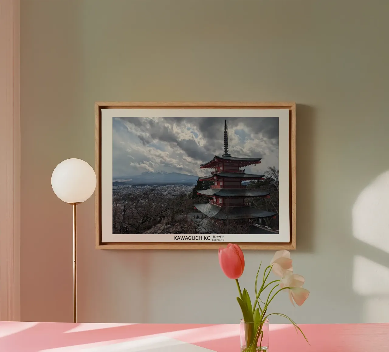 Mt. Fuji - Behind The Clouds lienzo con Marco flotante de Studio Wanderlust