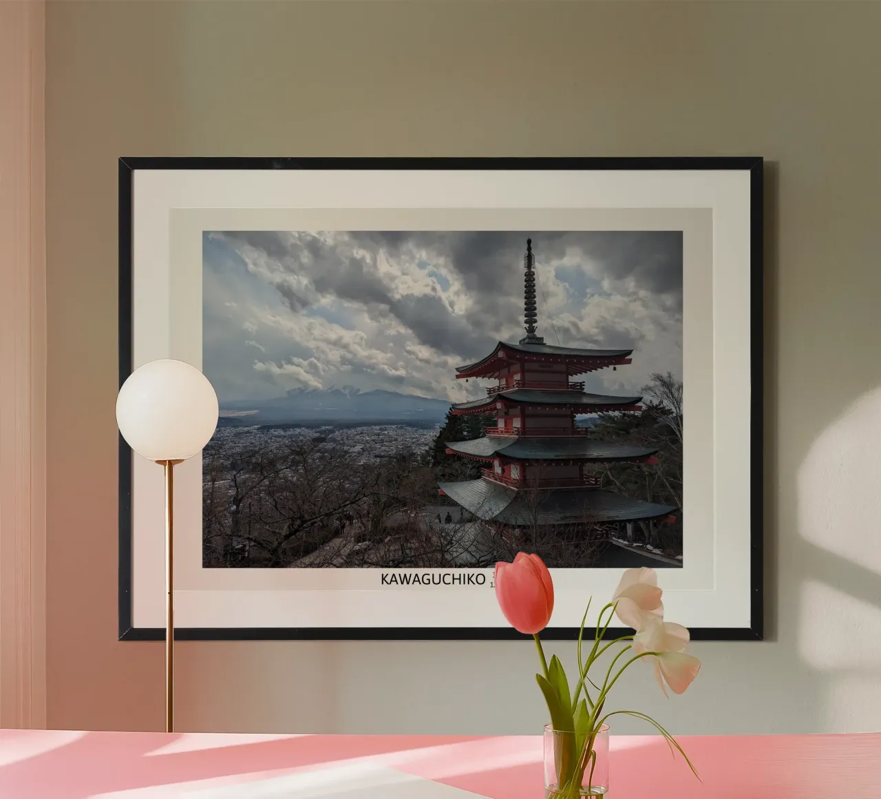 Mt. Fuji - Behind The Clouds poster con telaio in alluminio da Studio Wanderlust