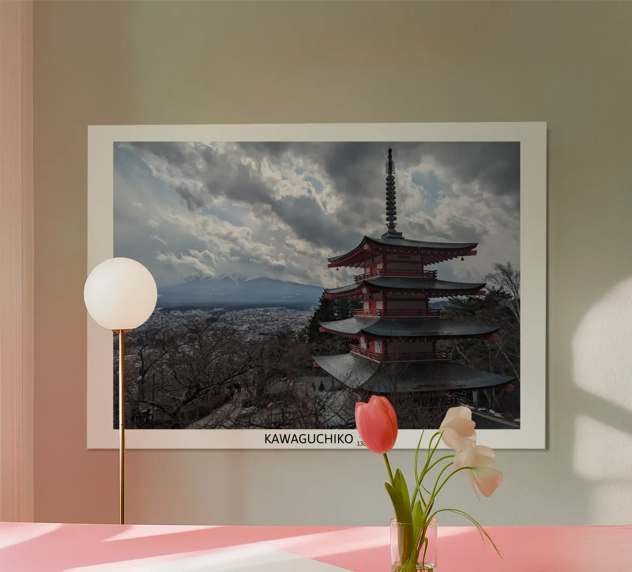 Mt. Fuji - Behind The Clouds poster con telaio in alluminio da Studio Wanderlust