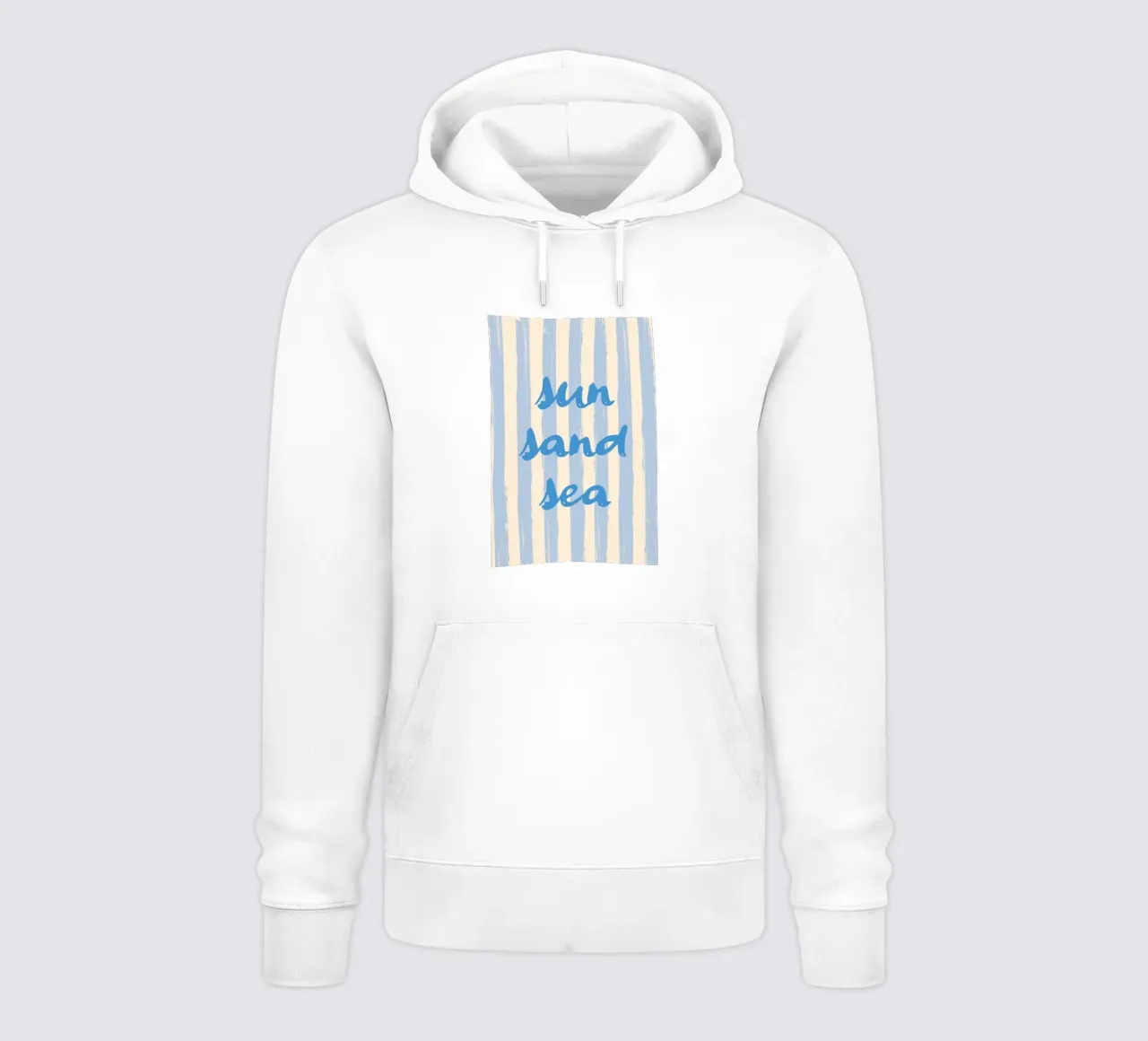 sun sand sea - blu a strisce felpa con cappuccio da pierosvisuals