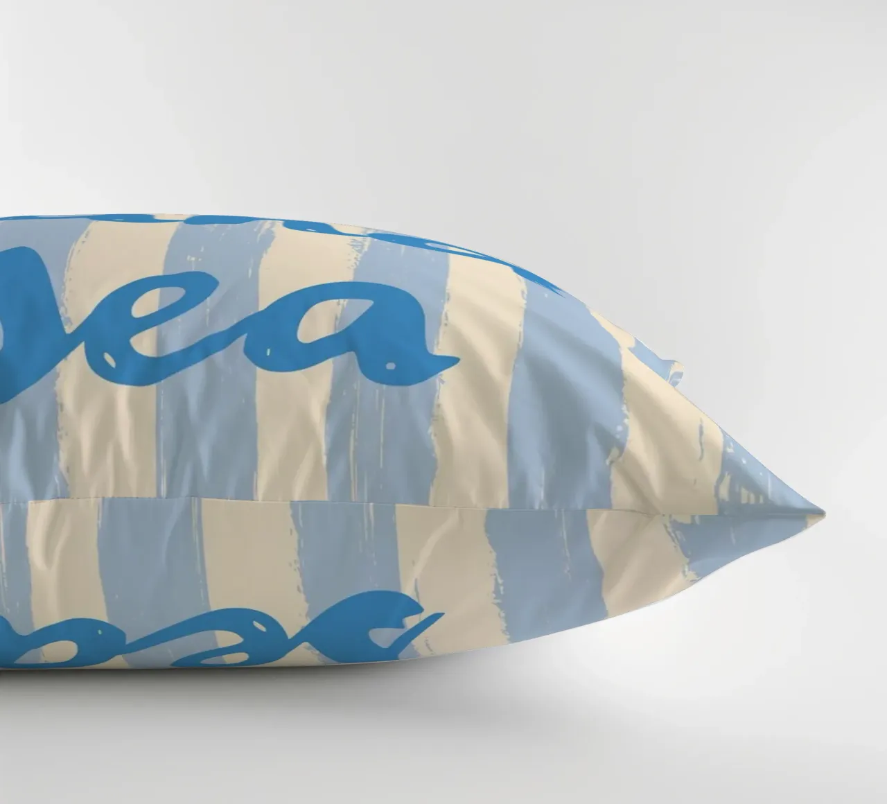 sun sand sea - blu a strisce coussin de pierosvisuals