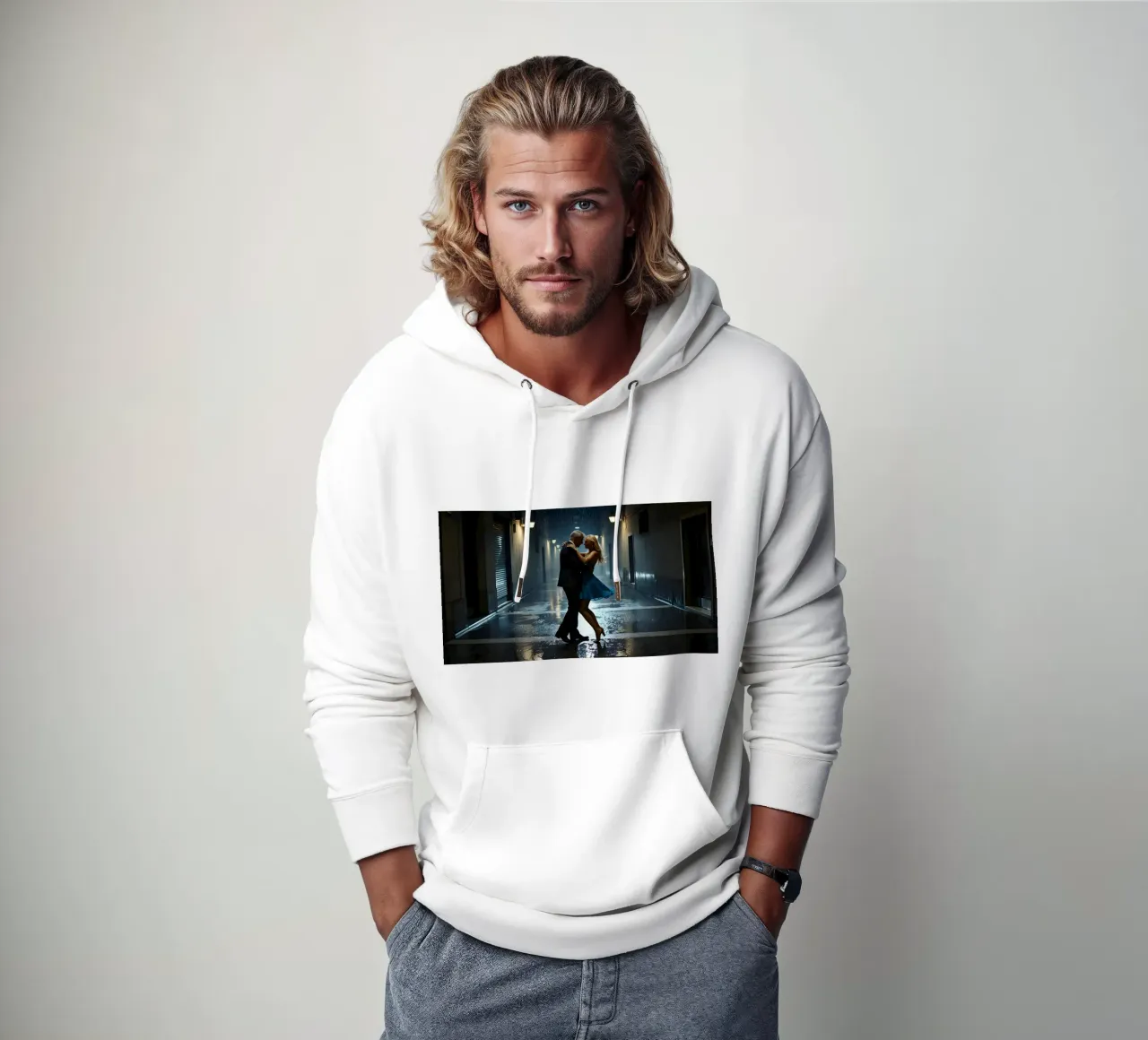 Ballare in un vicolo sotto la pioggia felpa con cappuccio da Magic Screen