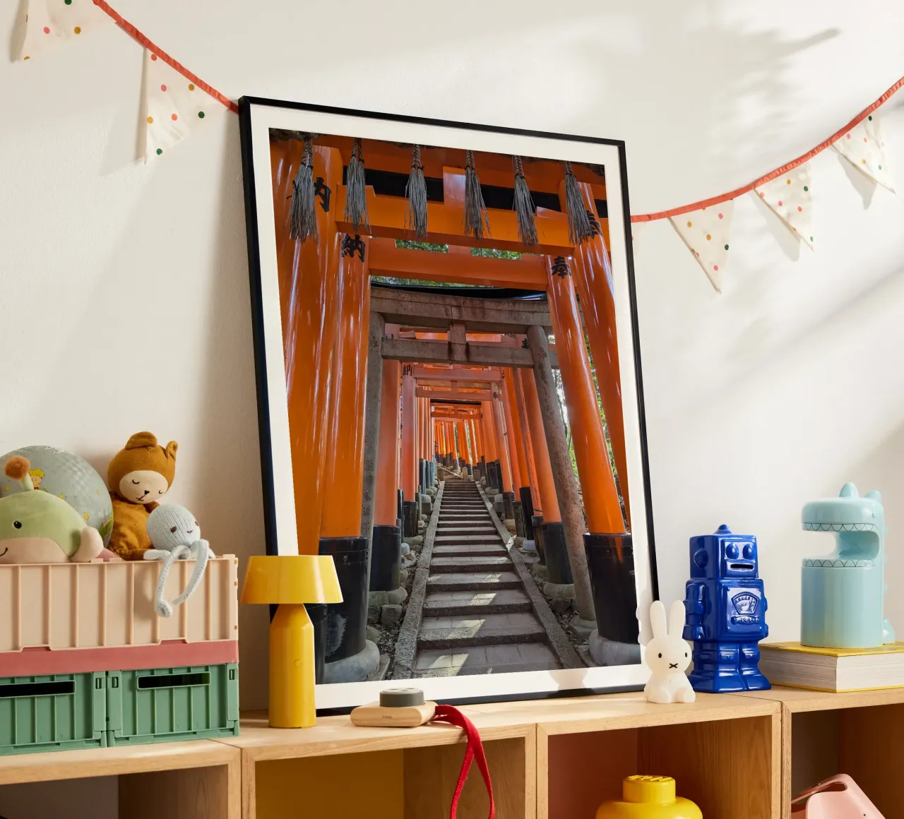 Vermilion Arches - Fushimi Inari Shrine poster van Studio Wanderlust
