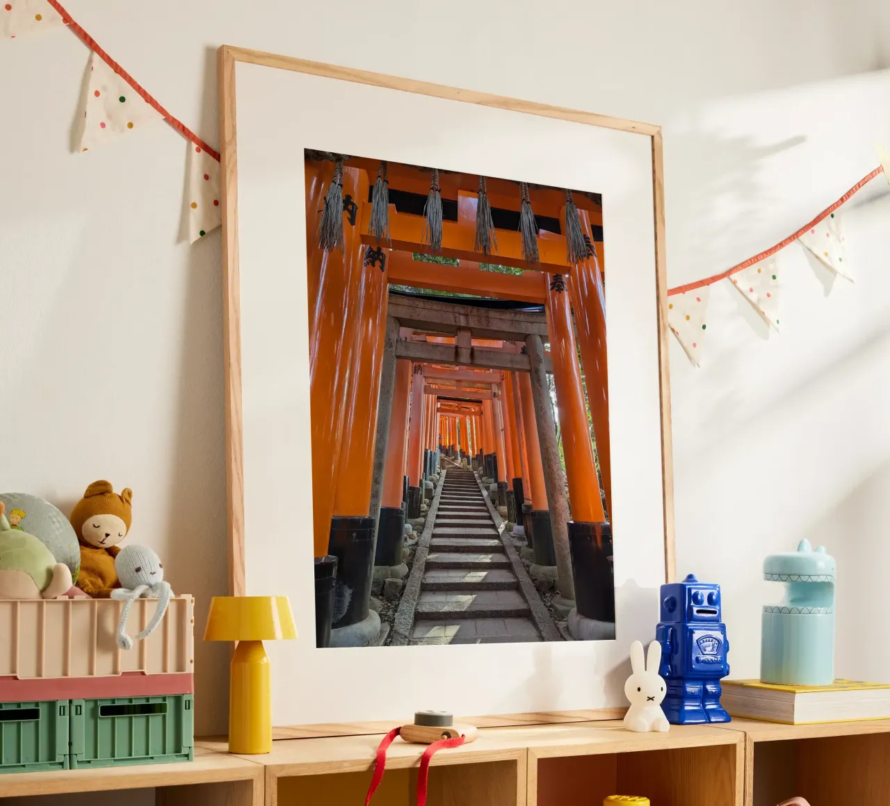 Vermilion Arches - Fushimi Inari Shrine poster van Studio Wanderlust