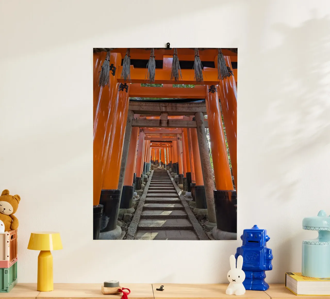 Vermilion Arches - Fushimi Inari Shrine poster van Studio Wanderlust
