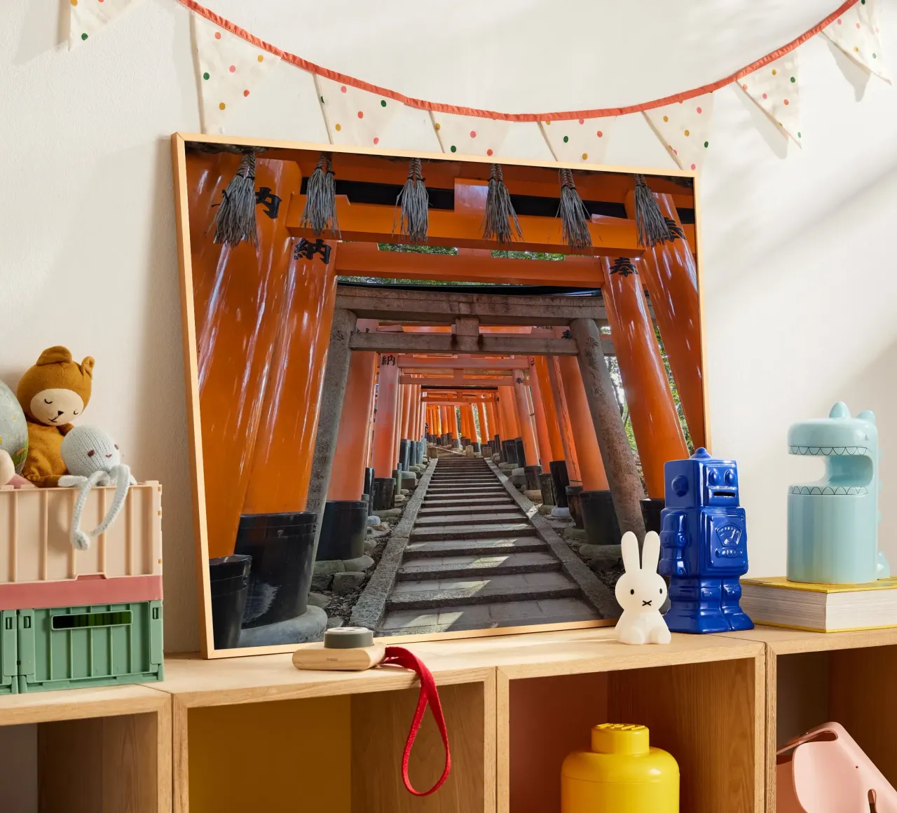 Vermilion Arches - Fushimi Inari Shrine poster van Studio Wanderlust