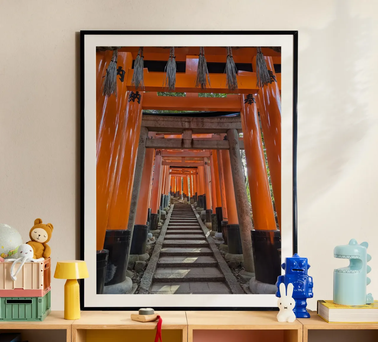 Vermilion Arches - Fushimi Inari Shrine poster van Studio Wanderlust