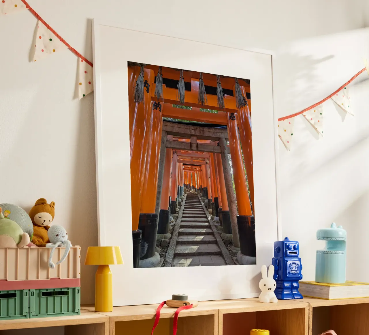 Vermilion Arches - Fushimi Inari Shrine poster van Studio Wanderlust