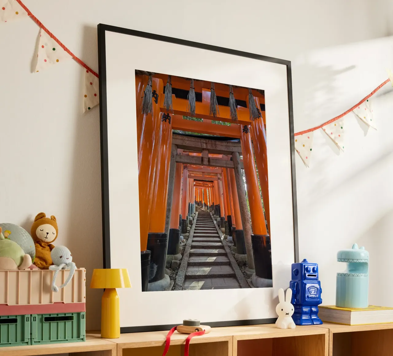 Vermilion Arches - Fushimi Inari Shrine poster van Studio Wanderlust
