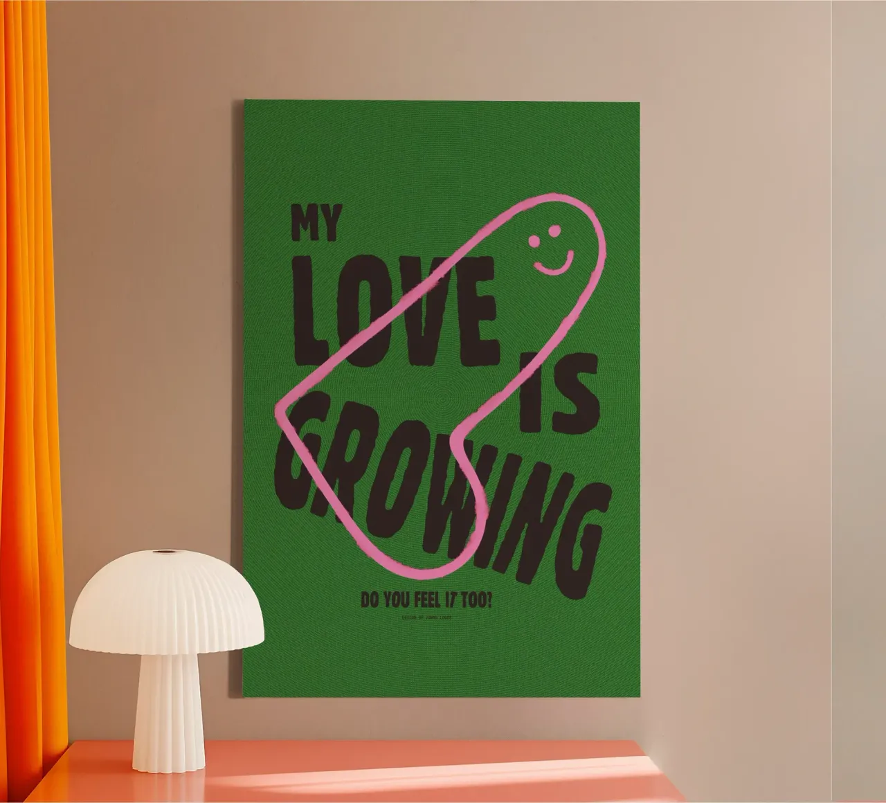 Il mio amore sta crescendo tela con Cornice a cassetta da Jonas Loose