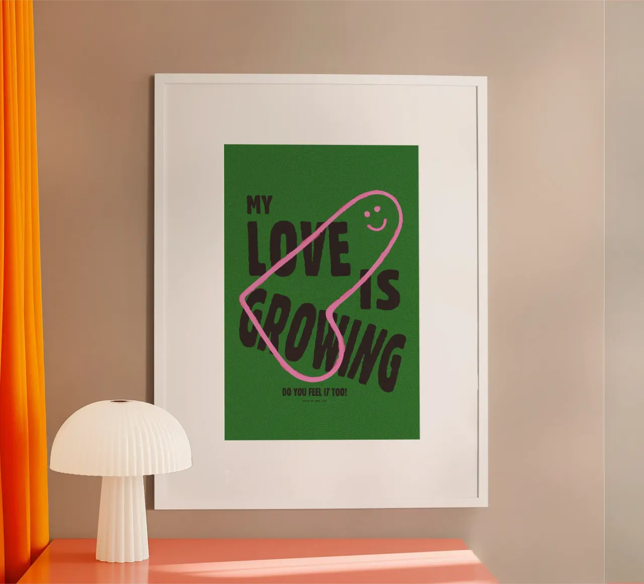 Il mio amore sta crescendo poster con telaio in plastica da Jonas Loose