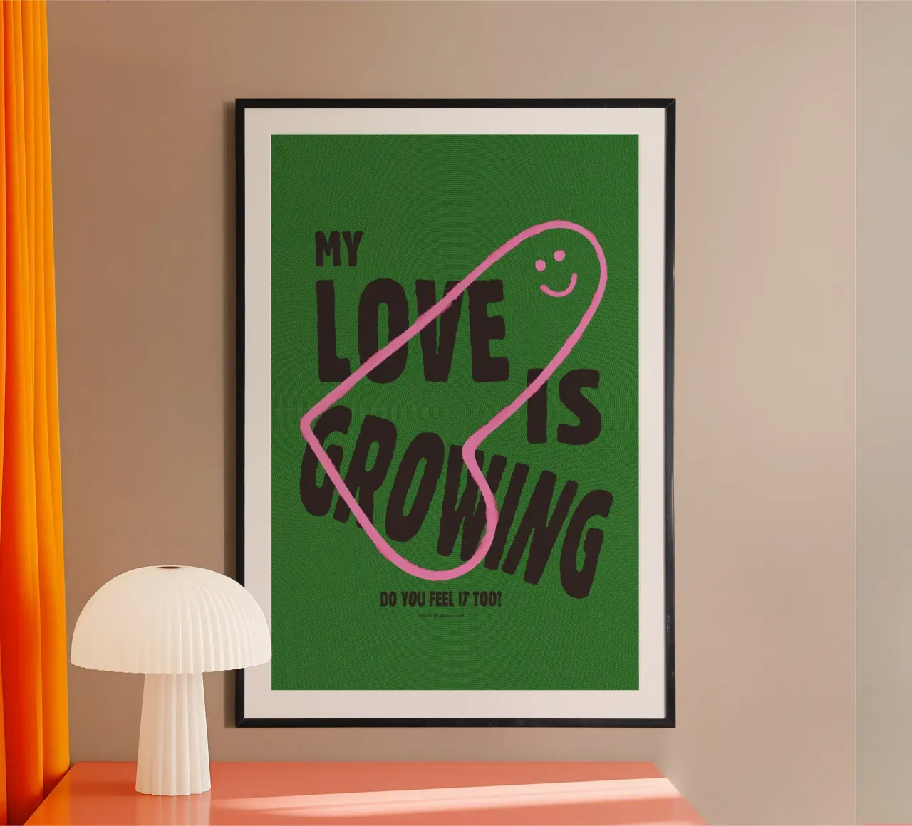 Il mio amore sta crescendo poster con telaio in plastica da Jonas Loose