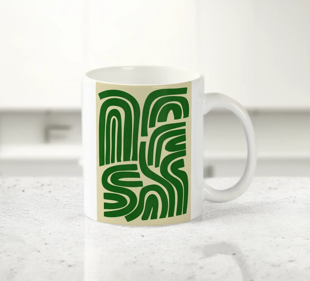 Striscia in verde tazza in ceramica da Little Dean