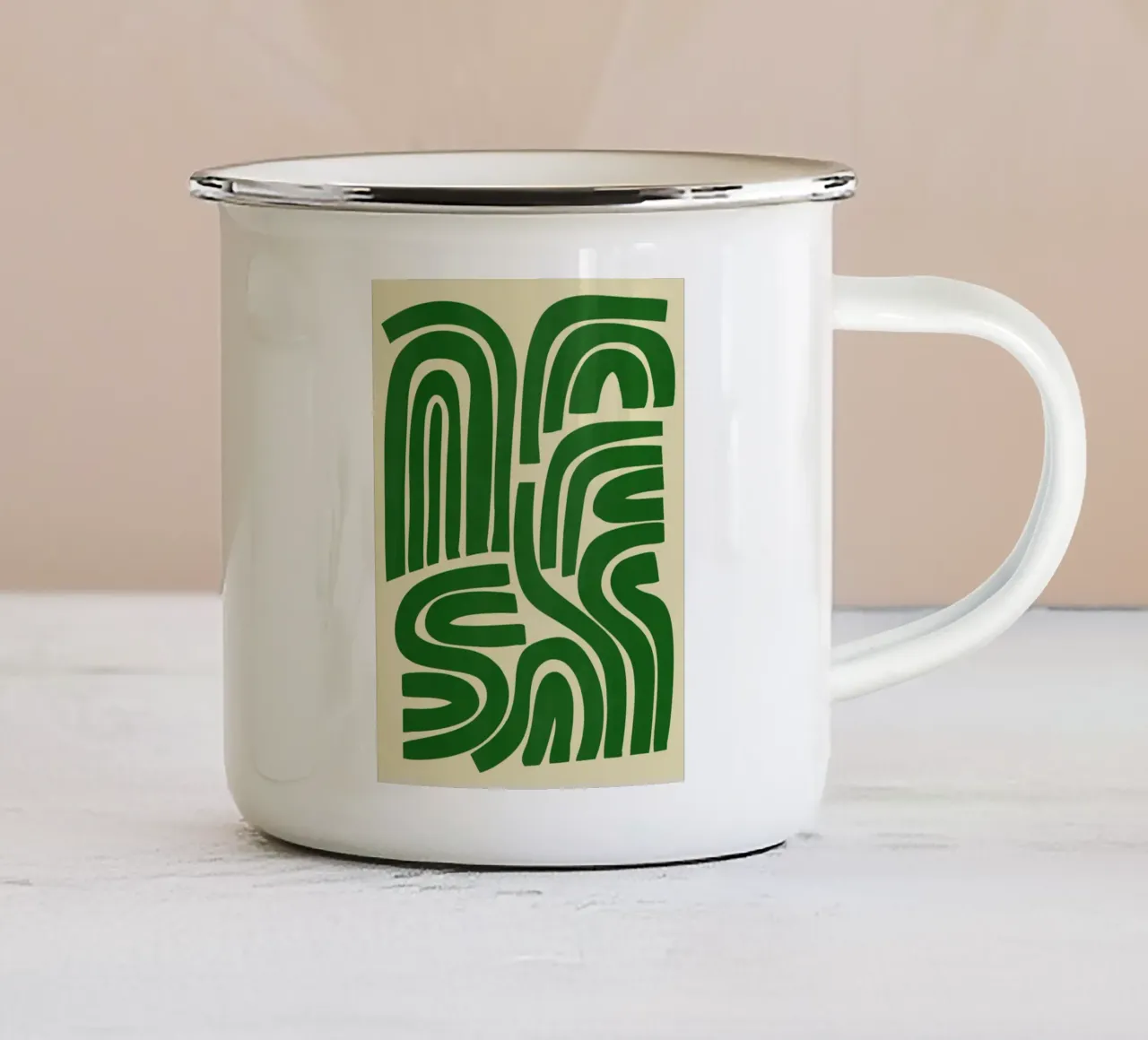 Striscia in verde tazza in smalto da Little Dean