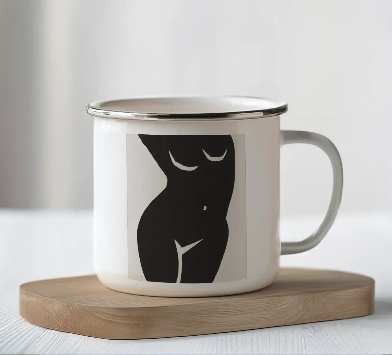Figura in nero tazza in smalto da Little Dean