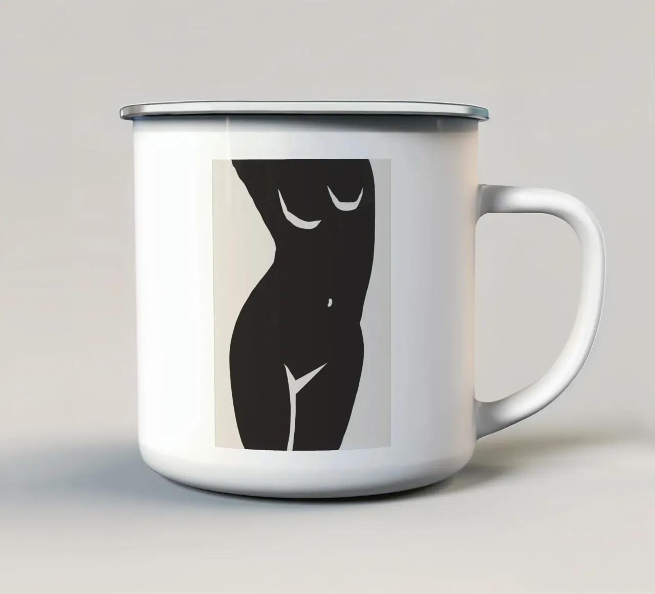 Figura in nero tazza in smalto da Little Dean