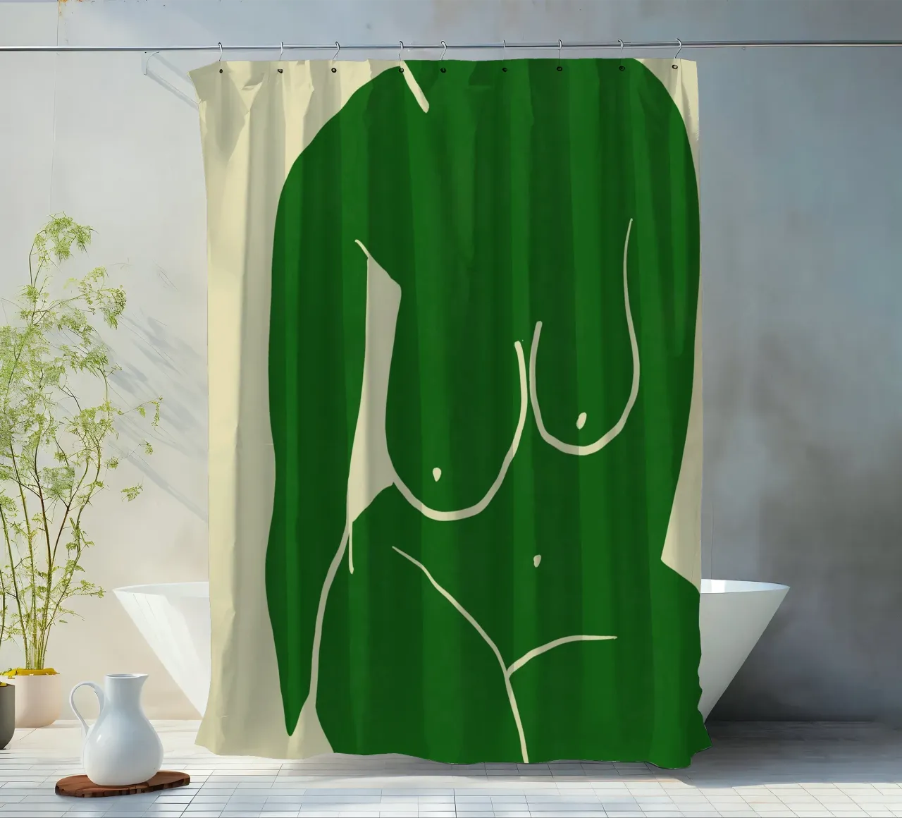 Modello in verde tenda da doccia da Little Dean