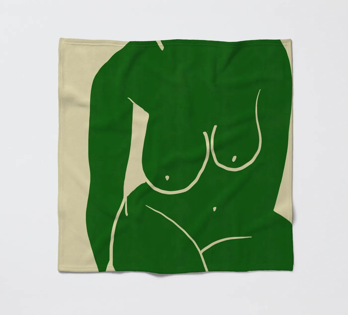 Model in green fleecedeken van Little Dean