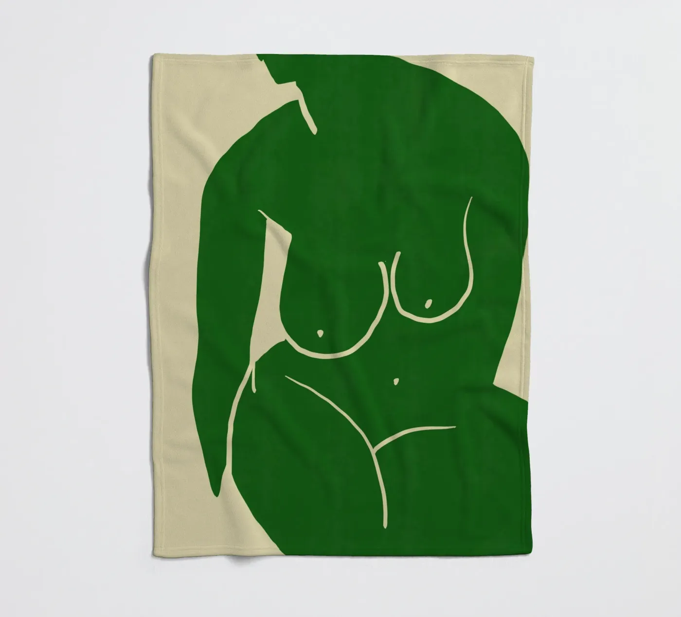 Model in green fleecedeken van Little Dean