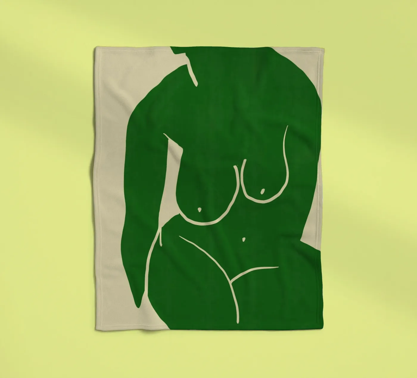 Model in green fleecedeken van Little Dean