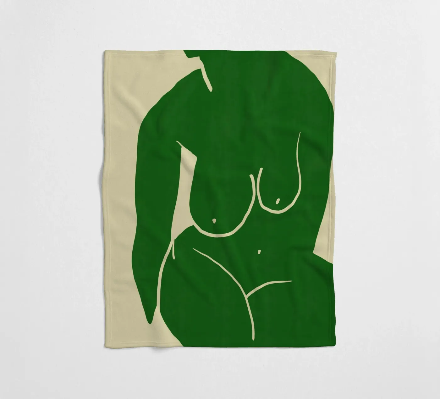 Model in green fleecedeken van Little Dean