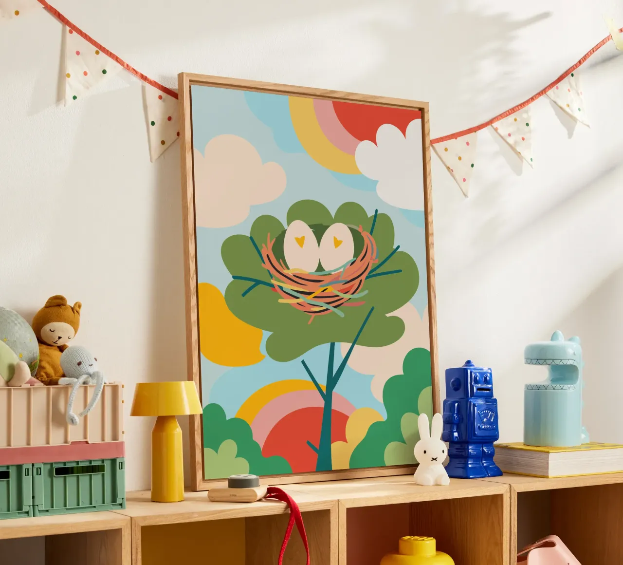 Bird's Nest Laying Eggs acrylic glass by CUTE ANIMALS