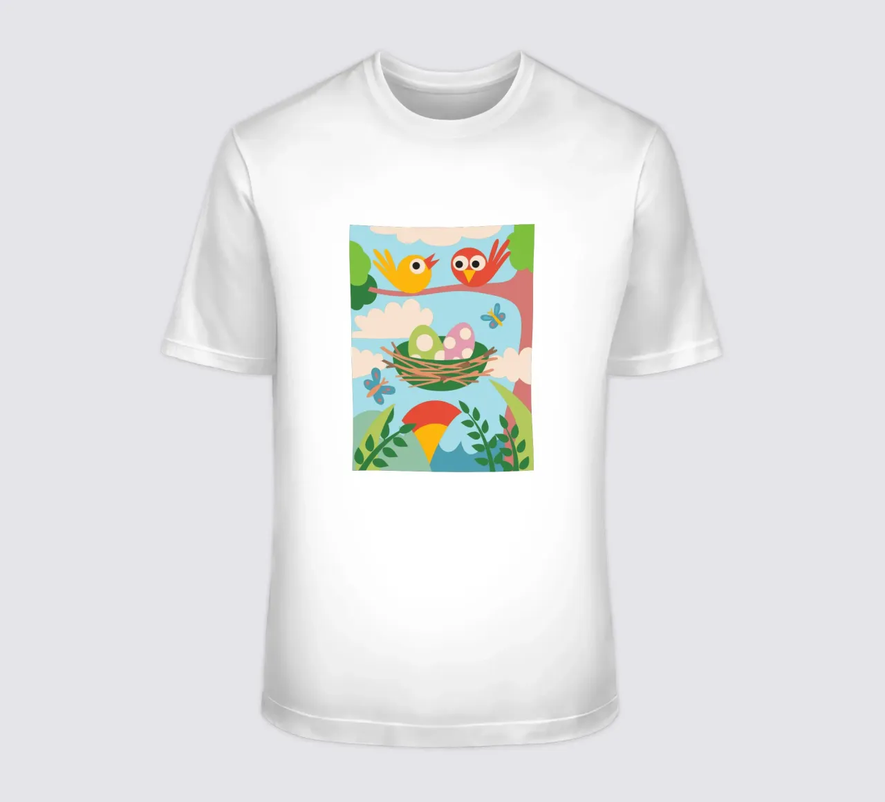 Bird's Nest Laying Eggs t-shirt by CUTE ANIMALS