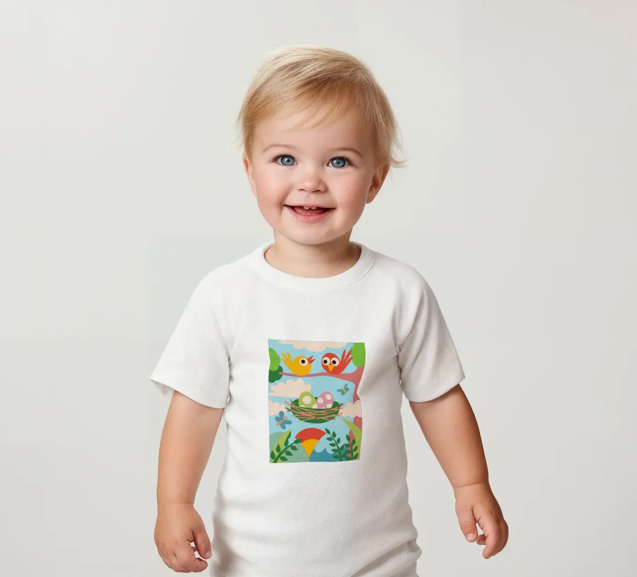 Bird's Nest Laying Eggs baby t-shirt by CUTE ANIMALS