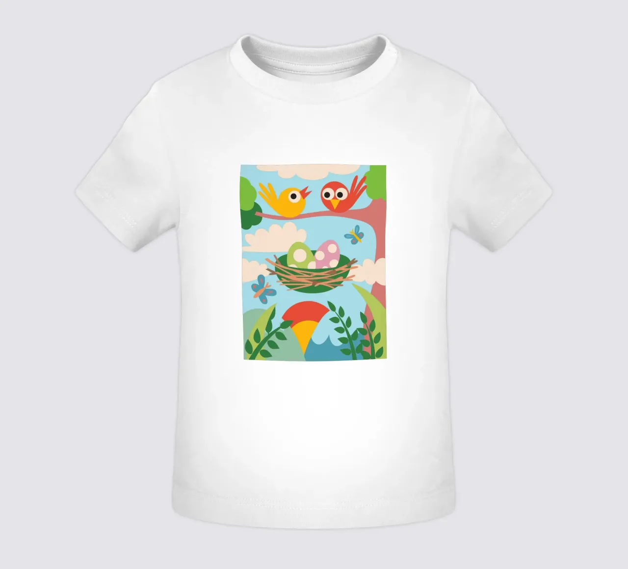 Bird's Nest Laying Eggs baby t-shirt by CUTE ANIMALS