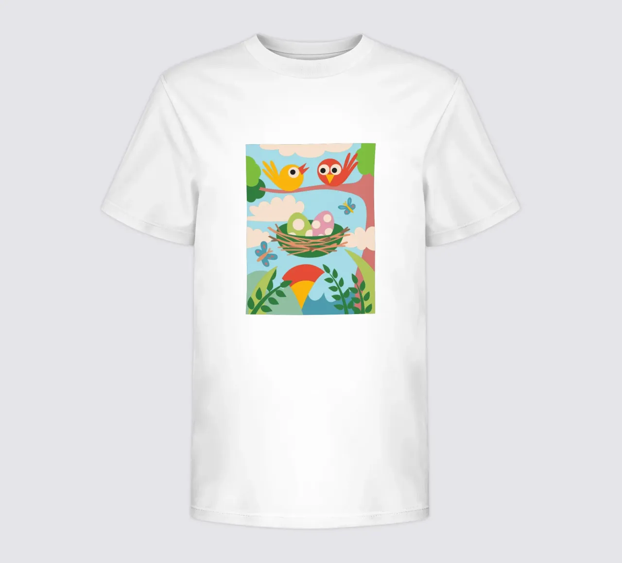 Bird's Nest Laying Eggs kids t-shirt by CUTE ANIMALS