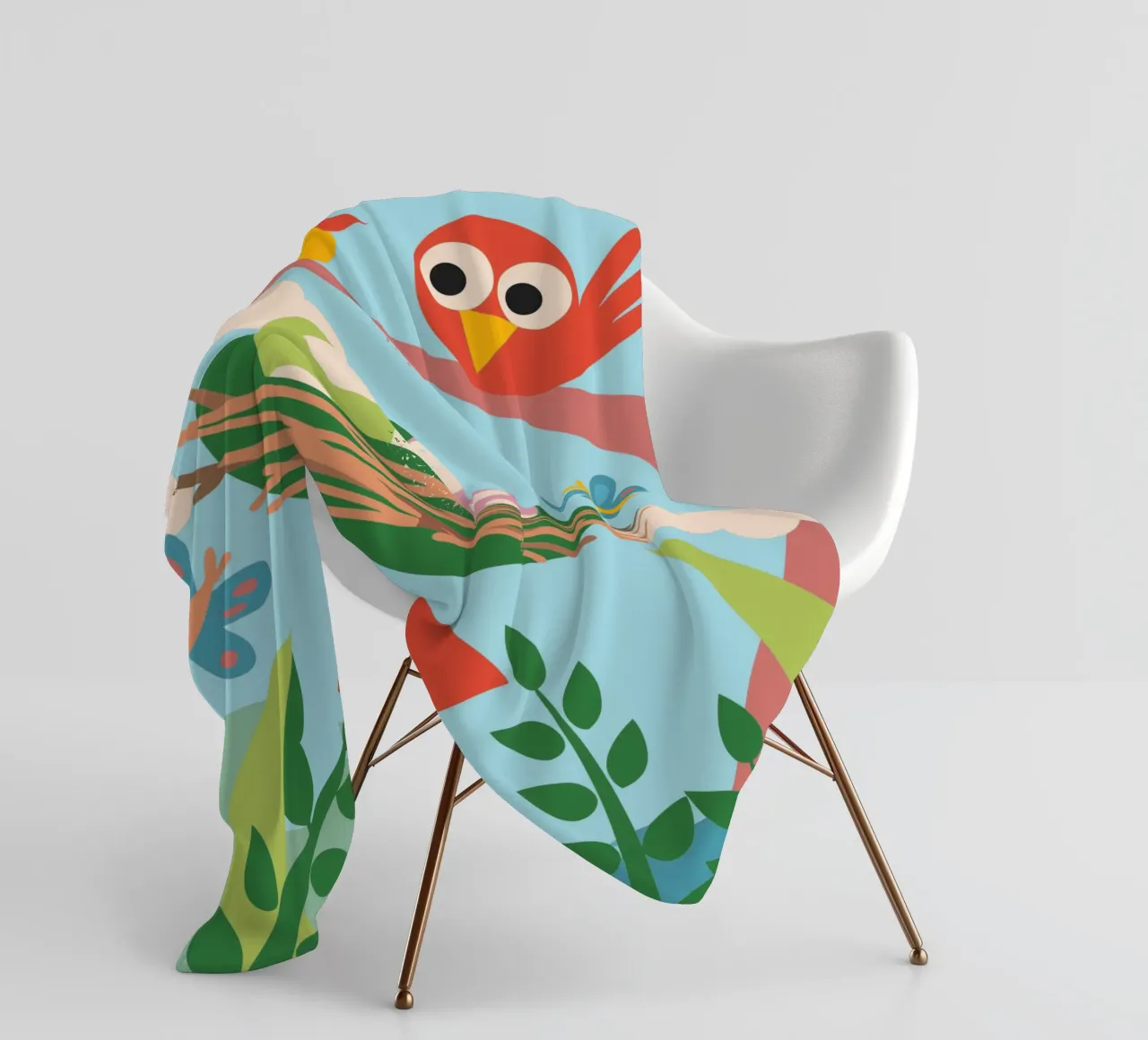 Bird's Nest Laying Eggs fleece blanket by CUTE ANIMALS