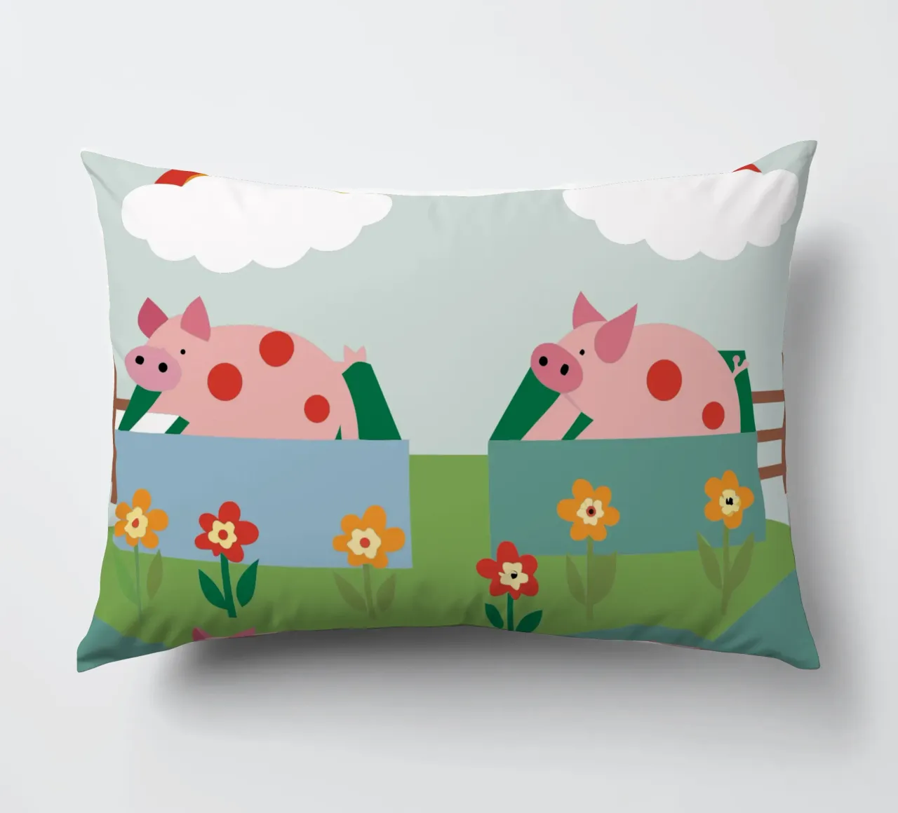 Pig Farming decorative cushion by CUTE ANIMALS