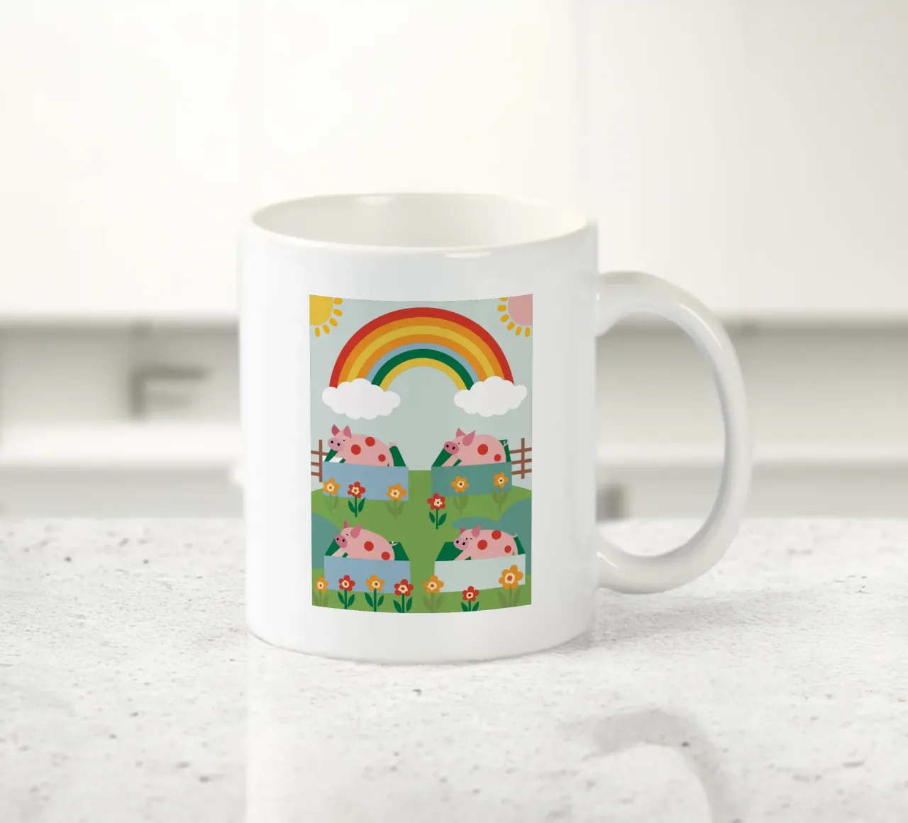 Pig Farming ceramic mug by CUTE ANIMALS