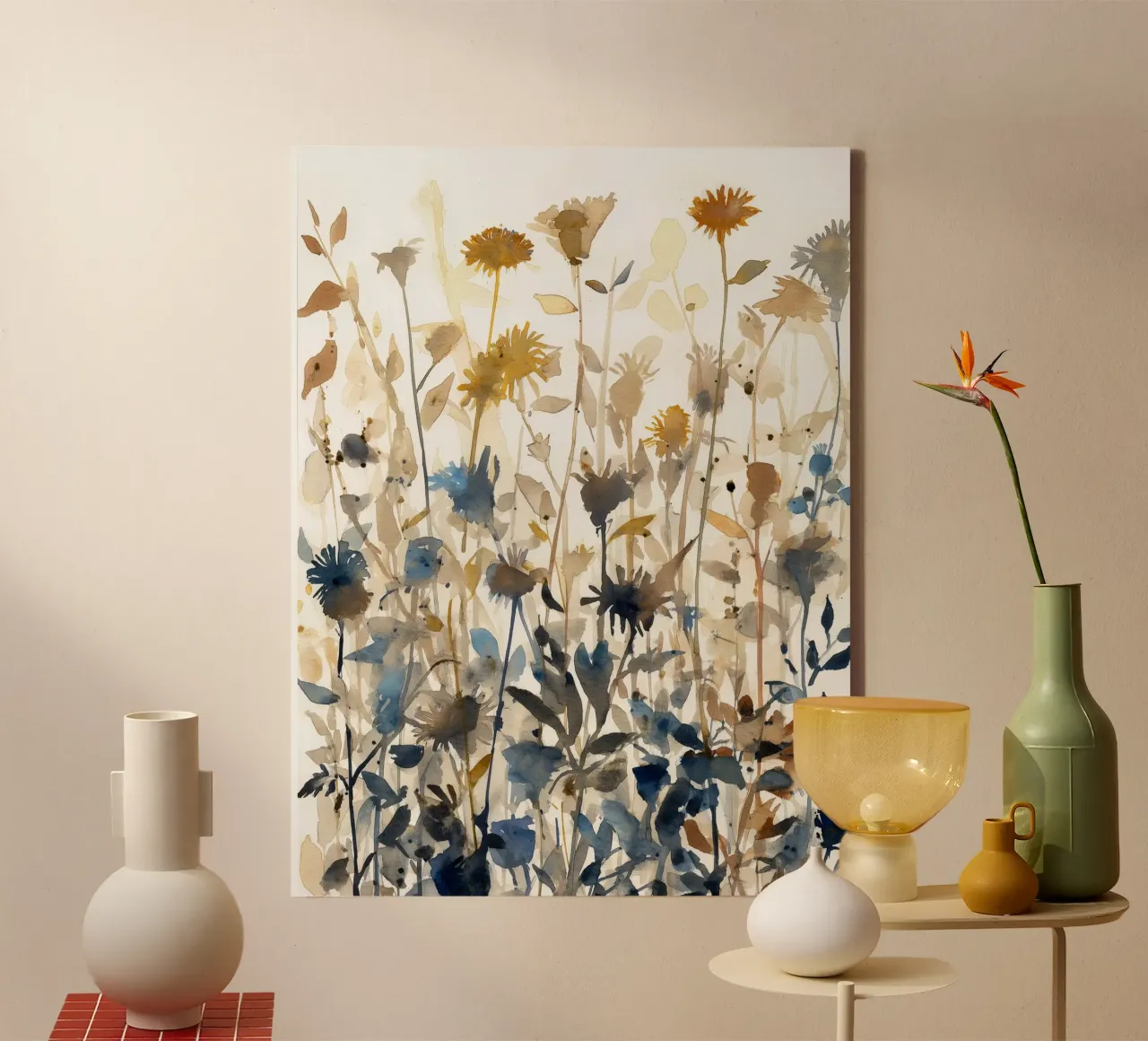 Luce in dissolvenza tela con Cornice a cassetta da Sophia Calder Studio