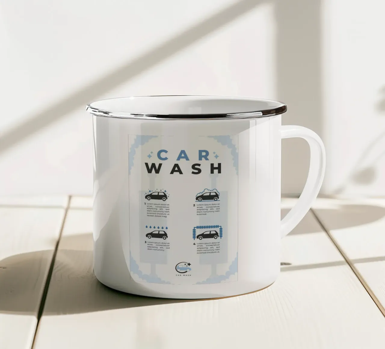 Poster dell'autolavaggio tazza in smalto da williamsshop