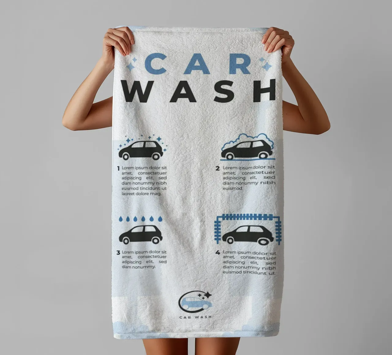 Poster autowasstraat badhanddoek van williamsshop